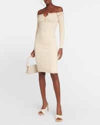 long cream knit dress Rebecca Taylor Women's Taryn Knit Maxi Dress - Cream