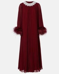 Self-Portrait And Chiffon Maxi Dress Ss25033Xb in Black | Lyst