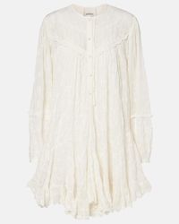 Isabel Marant Delphine Embroidered Cotton-silk Top in Pink | Lyst UK