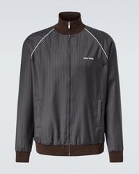 Miu Miu Logo Track Jacket in Blue for Men | Lyst UK