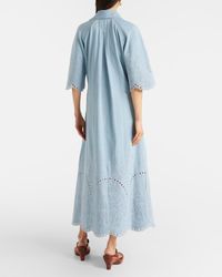 Zimmermann Prima Embroidered Crepe Midi Dress in White | Lyst Canada