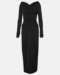 KHAITE Sloan Asymmetric Draped Jersey Maxi Dress in Green | Lyst Canada