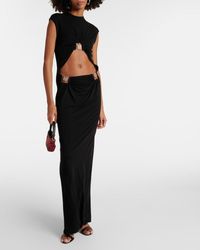Christopher Esber Gyre Cape-Effect Cut-Out Jersey Maxi Dress in Blue | Lyst  UK