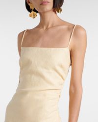 sir breeze striped ruched mesh midi dress SIR, Breeze striped ruched mesh midi dress, Women, Multicolor, XXXS, Dresses, Materialmix