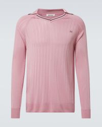 Wales Bonner Roots Polo Top in Blue for Men | Lyst