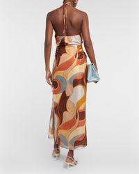 SIR. Belletto Printed Linen Midi Dress in Pink | Lyst SIR. Belletto Printed Linen Midi Dress in Pink | Lyst