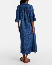 Zimmermann Prima Embroidered Crepe Midi Dress in White | Lyst Canada