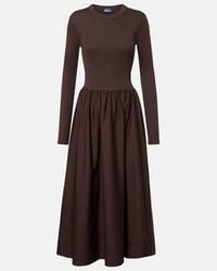 Polo Ralph Lauren Cotton Voile Midi Dress in White | Lyst