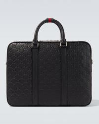 Gucci Leather Briefcase in Black for Men | Lyst