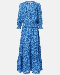 savannah morrow andria floral-print silk and bamboo-blend crepon midi dress Savannah Morrow Silk-Bamboo Andria Dress In Orange - 33% Off