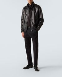 Giorgio Armani Alligator Leather Buttoned Jacket in Black for Men