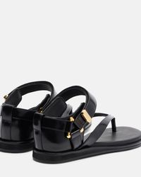 Sacai X A.p.c. Jules Leather Sandals in Black | Lyst Australia