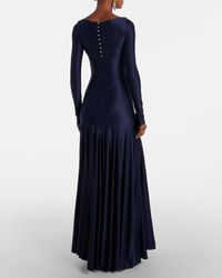 Rabanne Lace-paneled Satin Maxi Dress in Natural | Lyst Rabanne Lace-paneled Satin Maxi Dress in Natural | Lyst