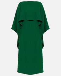 Valentino Long High Neck Silk Cape Dress in Green | Lyst Valentino Long High Neck Silk Cape Dress in Green | Lyst