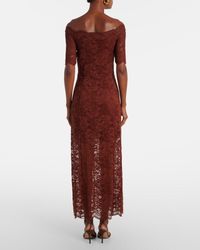 Rabanne Lace-paneled Satin Maxi Dress in Natural | Lyst Rabanne Lace-paneled Satin Maxi Dress in Natural | Lyst