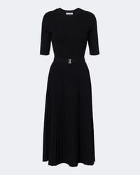 Veronica Beard Elthea Knitted Midi Dress in Black
