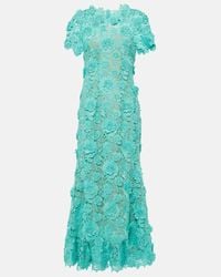 Oscar de la Renta Water Lily Guipure Lace Dress in White | Lyst
