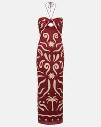 Cala De La Cruz Tere Linen Dress in Red | Lyst