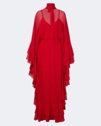 de la vali sabia chiffon maxi dress De La Vali Sabia Chiffon Maxi Dress in Pink