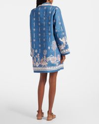 alemais airlie mini dress Alemais Navy Cream Linen Airlie Mini Dress - Blue