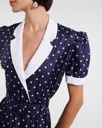 De La Vali Gracia Polka-Dot Silk-Chiffon Mini Dress | Lyst
