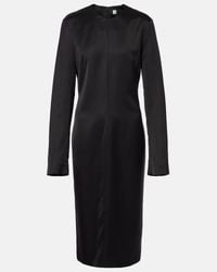TOTEME Bias-cut Satin Midi Dress in Natural | Lyst