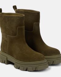 Gia Borghini Ninette Suede Boot in Natural | Lyst UK