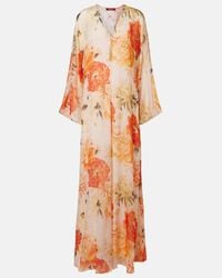 Max Mara Acqua Floral Strapless Gown in Natural | Lyst