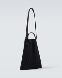 Homme Plissé Issey Miyake Oversized Pleated Tote in Black for Men