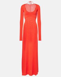 SIR. Alessandra Beaded Linen Maxi Halter Dress in White | Lyst UK