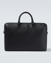 ZEGNA Pelletessuta Leather And Nylon Briefcase in Black for Men | Lyst