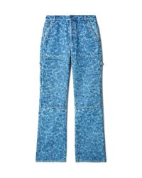 Off-White c/o Virgil Abloh Jeans utility con motivo floreale - Blu