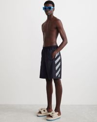 Short de bain à imprimé Diag Off-White c/o Virgil Abloh pour homme en coloris Noir Homme Vêtements Shorts Shorts casual 