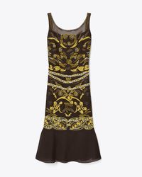 tory burch embroidered shift dress Women's Seaside Dreaming Blue Embroidered Contrast Trim Mini Shift Dress | Size: S main image 1