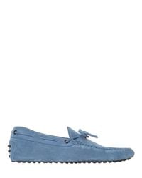 Tod's | Blue Gommino 122 Suede Driving Shoes for Men | Lyst