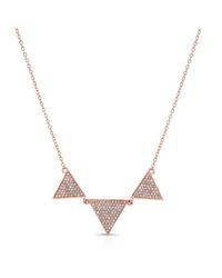 Anne Sisteron - Pink 14kt Rose Gold Diamond Triple Triangle Necklace - Lyst