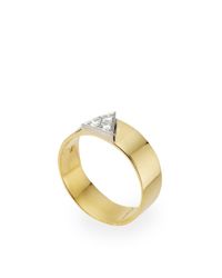 Janis Savitt | Metallic Gold with White Diamond Triangle Ring | Lyst