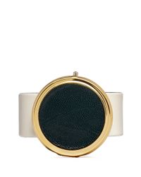 Toga | Black Round Locket Leather Bangle | Lyst