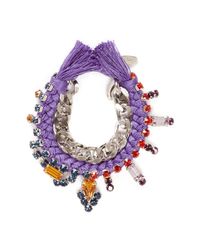 Joomi Lim | Purple Cotton Braid Crystal Bracelet | Lyst