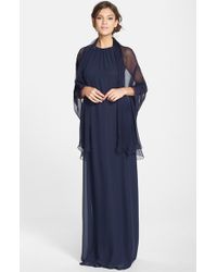 navy chiffon pashmina
