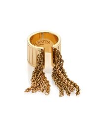 Lanvin | Metallic Chain Fringe Ring | Lyst