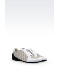 Emporio Armani | Gray Sneaker In Branded Fabric for Men | Lyst