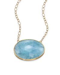 Marco Bicego | Blue Lunaria Aquamarine & 18K Yellow Gold Pendant Necklace | Lyst