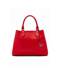 Diane von Furstenberg | Red Voyage Bonded Leather Carryall Tote | Lyst