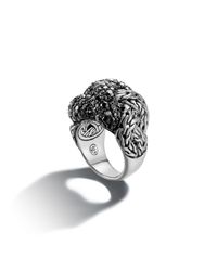 John Hardy | Black Large Braided Ring | Lyst