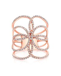 Anne Sisteron - Pink 14kt Rose Gold Diamond Butterfly Ring - Lyst
