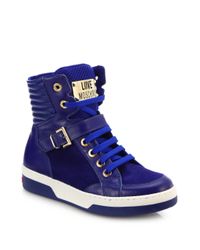 high top buckle sneakers
