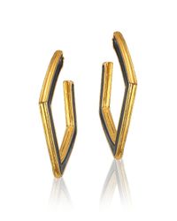 Kenneth Jay Lane | Metallic Kite Hoop Earrings | Lyst