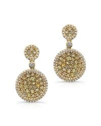 Anne Sisteron - 14kt Yellow Gold White And Yellow Diamond Mae Earrings - Lyst