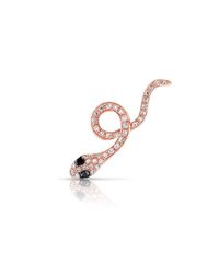 Anne Sisteron - Pink 14kt Rose Gold Black Diamond Snake Ear Cuff - Lyst